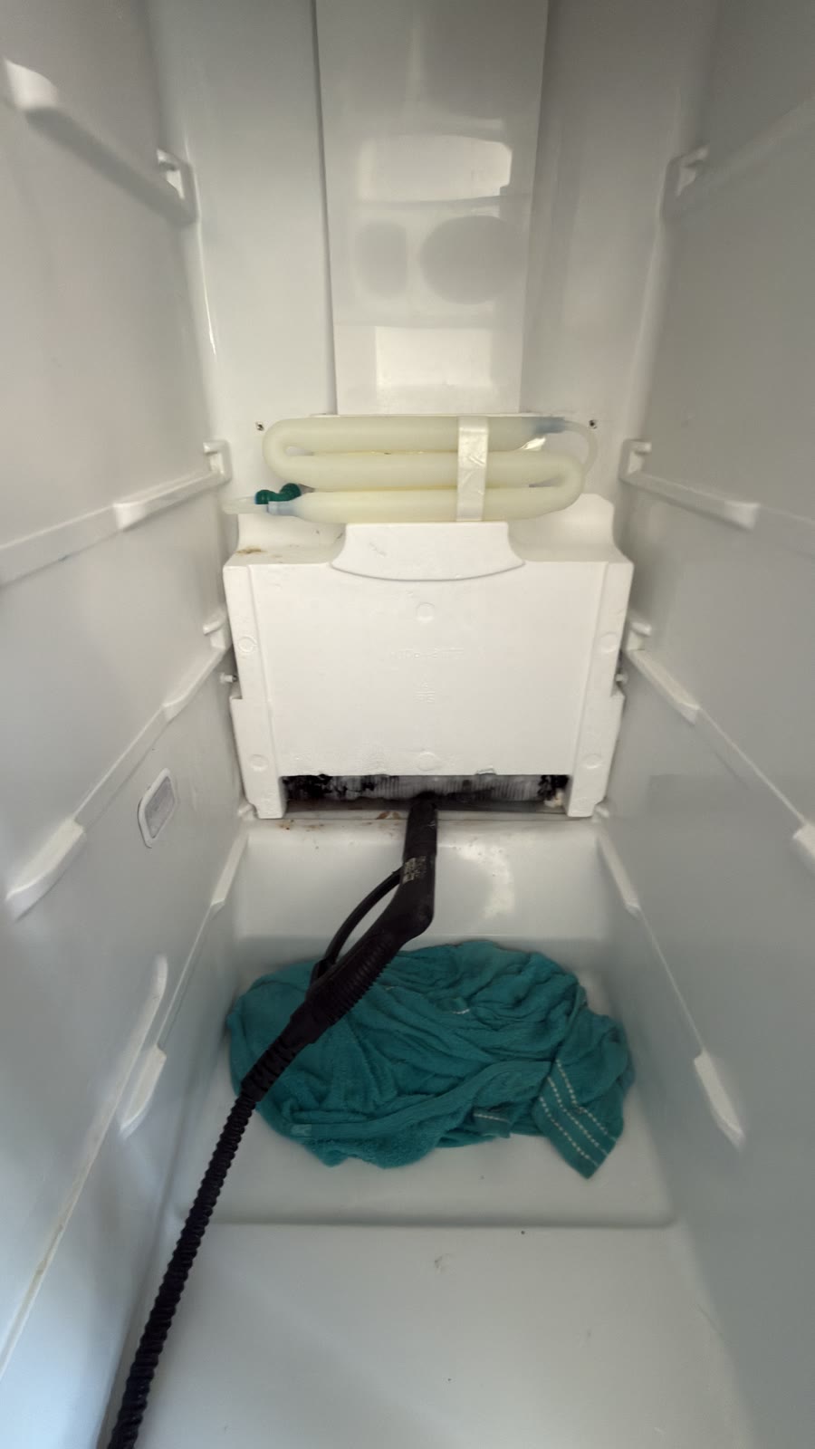 Kenmore refrigerator evaporator compartment opened for defrost service in Livermore