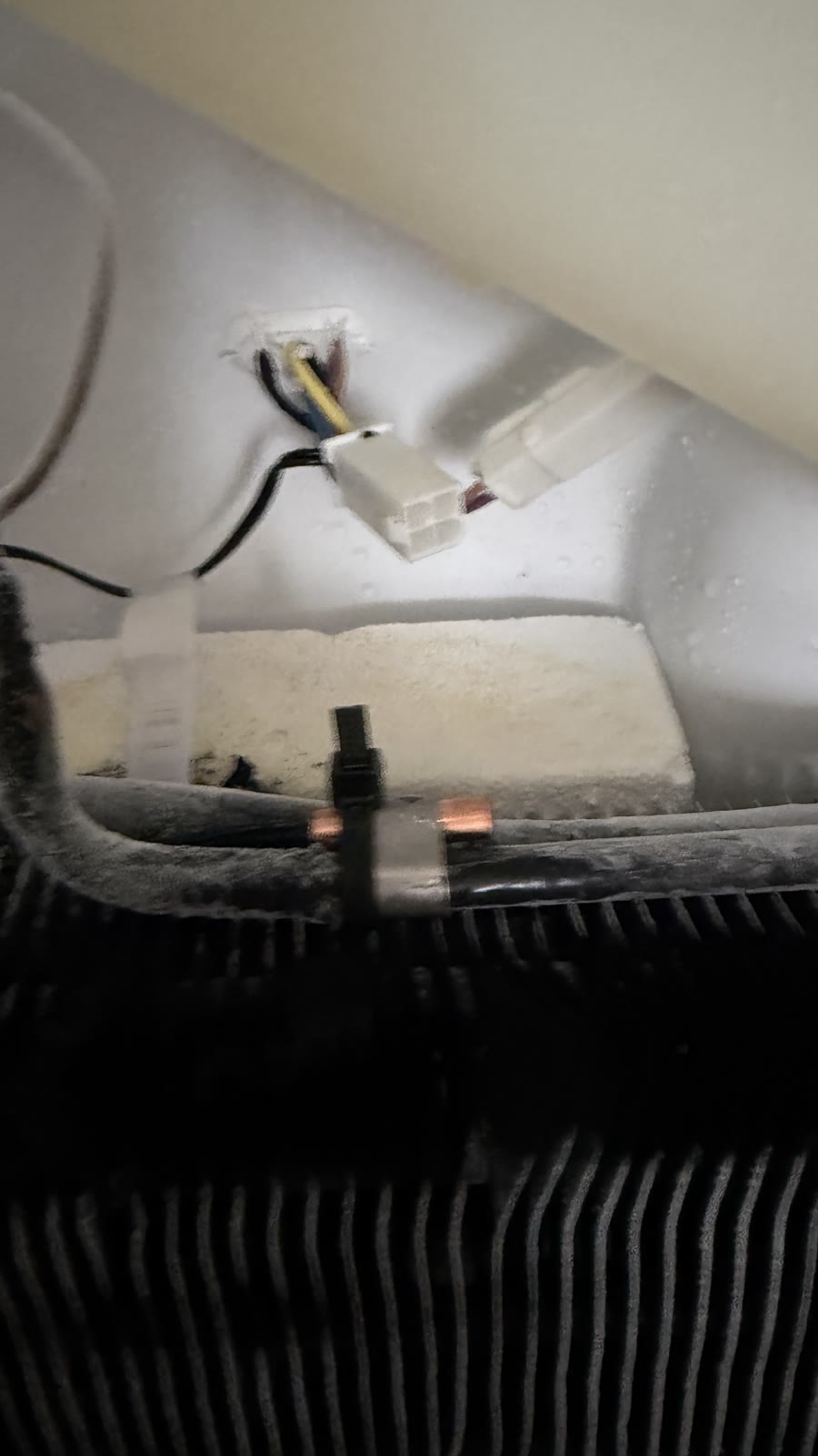 KitchenAid refrigerator evaporator temperature sensor area during replacement in Danville