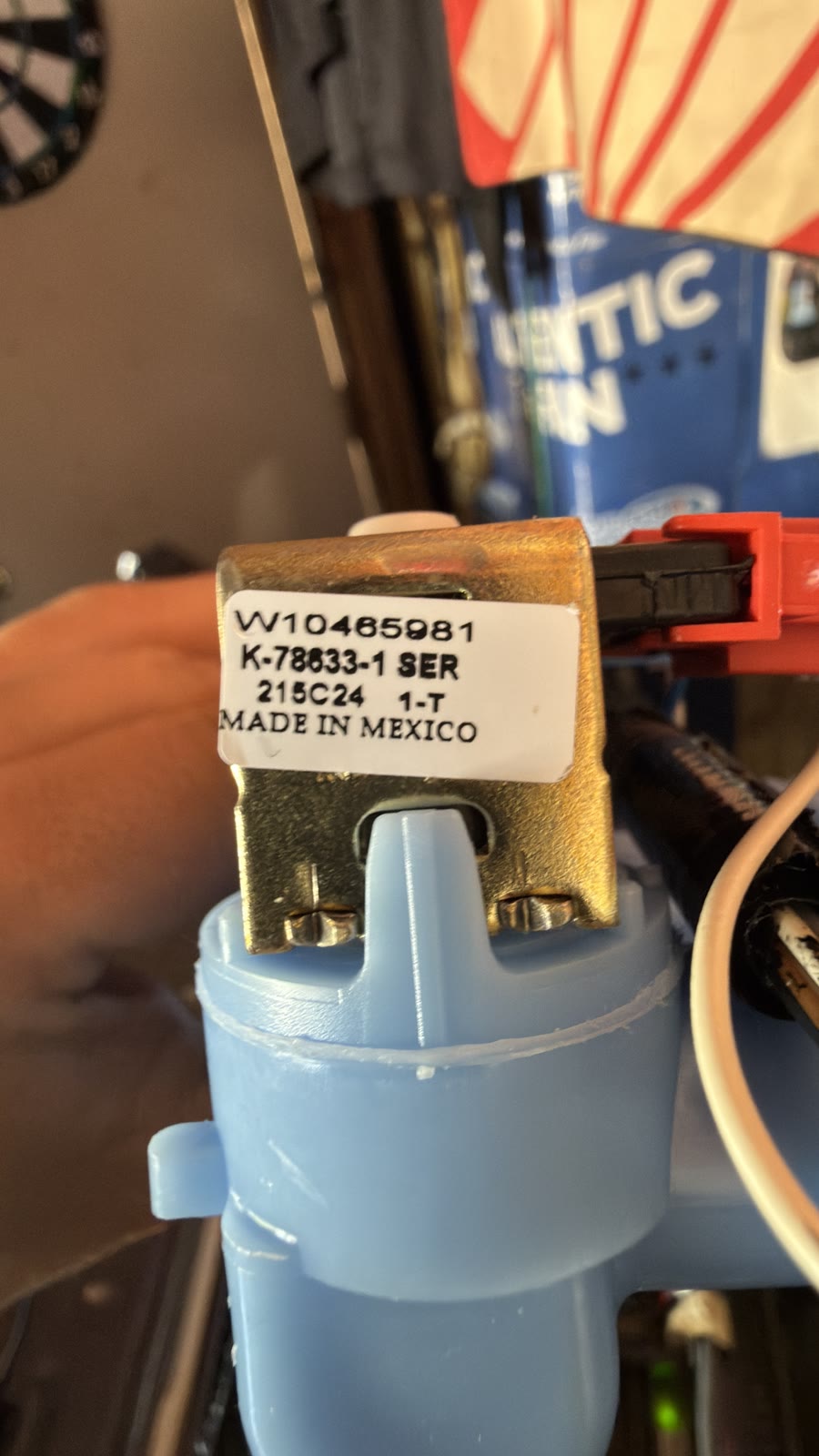 Kenmore washer water inlet valve part W10485881 label