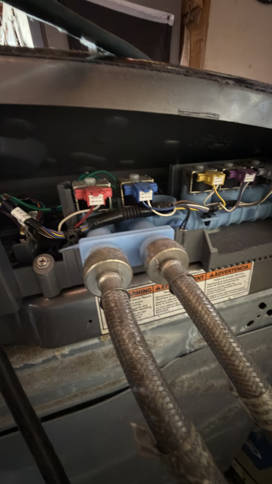 Installed Kenmore washer water inlet valve and hoses