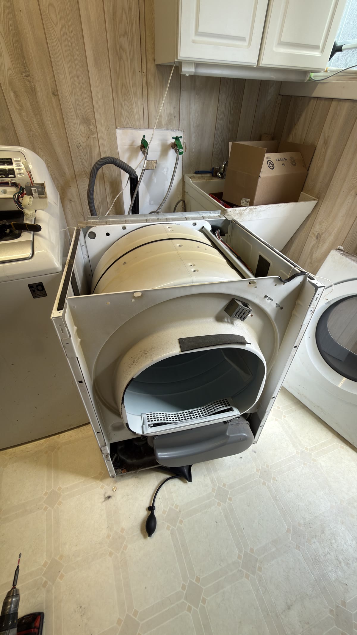 Frigidaire dryer opened for heating element replacement in San Leandro