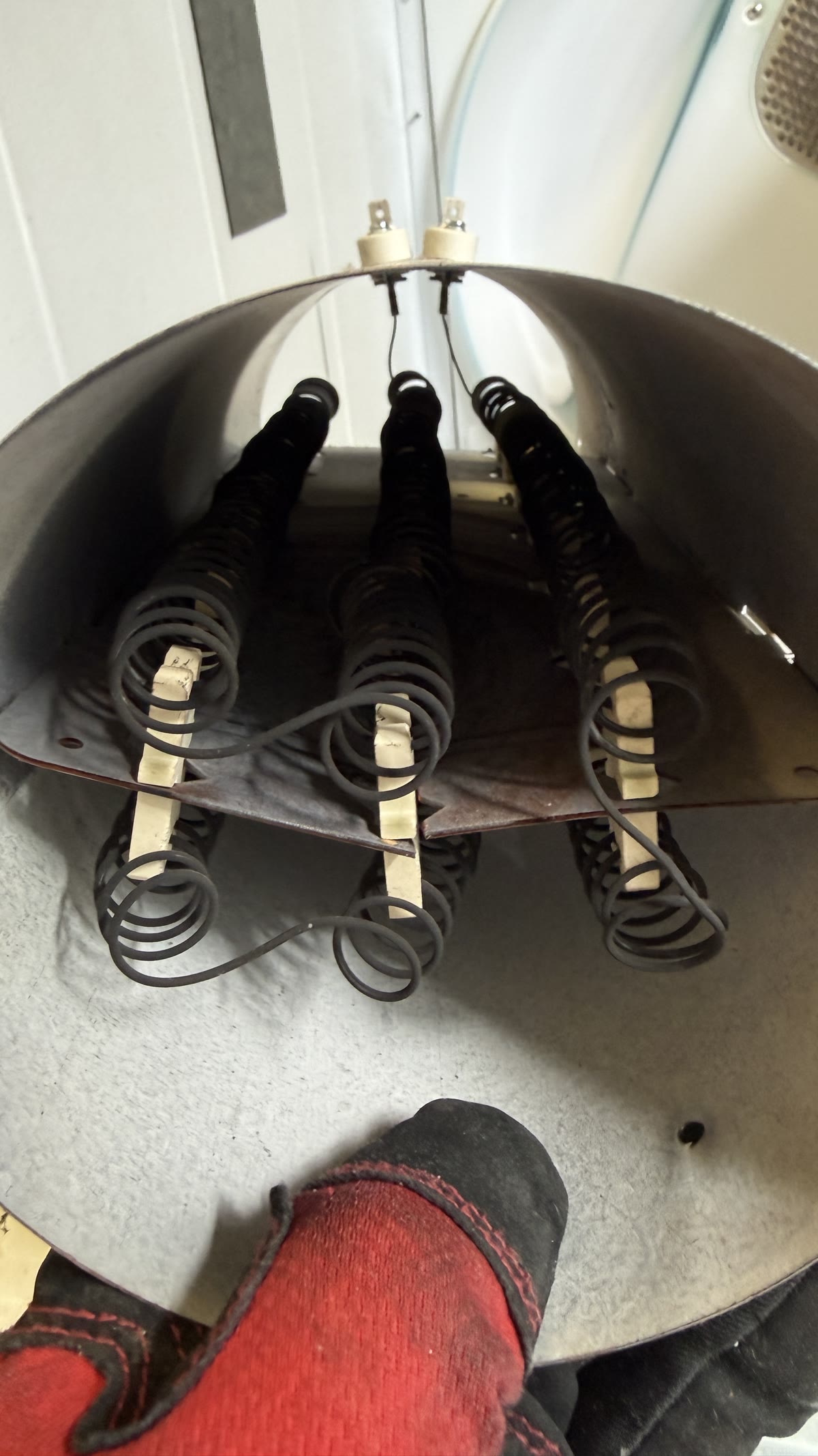 Removed Frigidaire dryer heating element assembly
