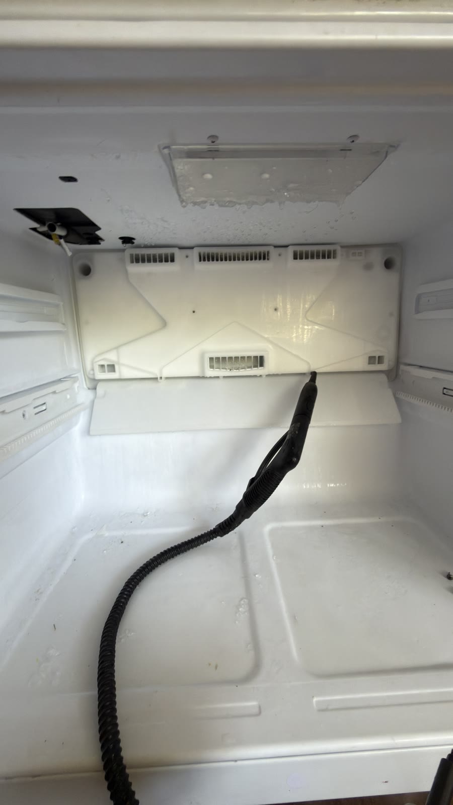 Professional steamer used to defrost Kenmore refrigerator in Fremont CA
