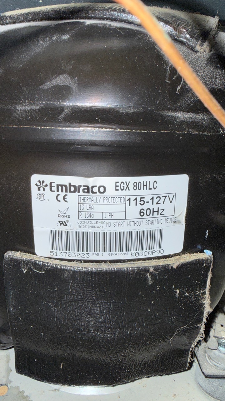 Embraco EGX 80HLC R-134a compressor on LG refrigerator in San Leandro CA
