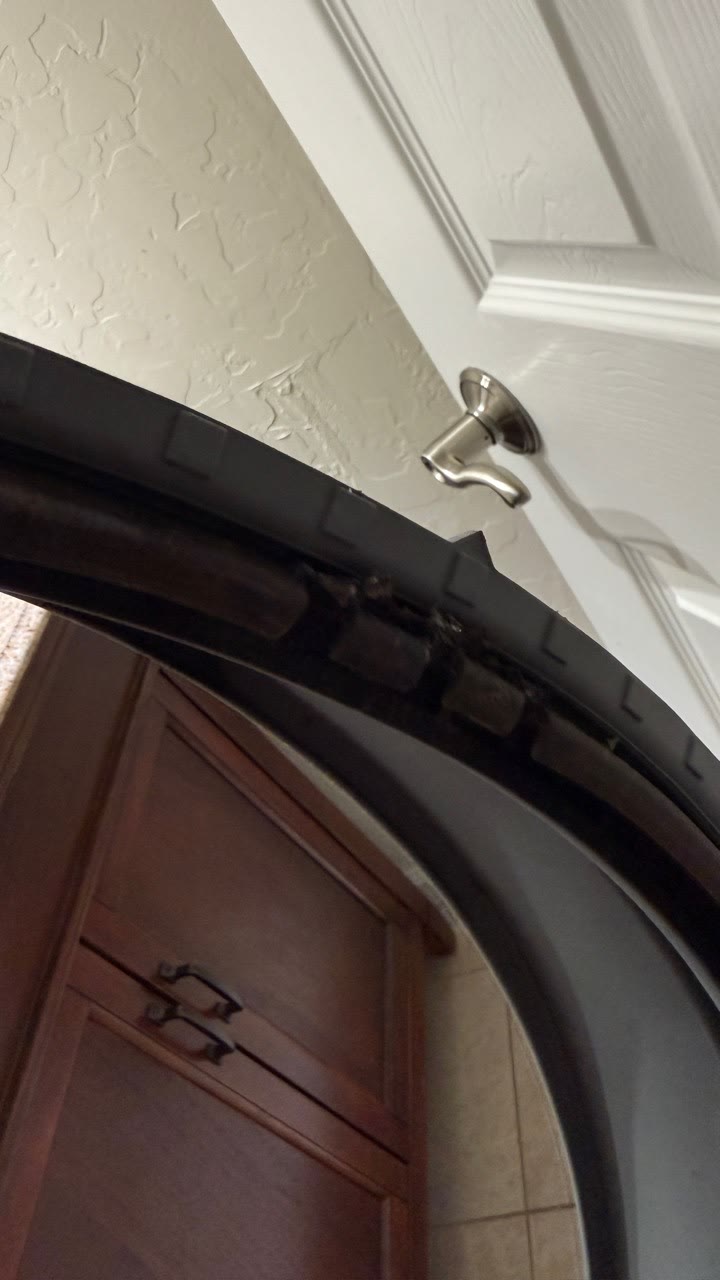 Close view of mold and residue inside the LG washer door gasket folds in Danville CA